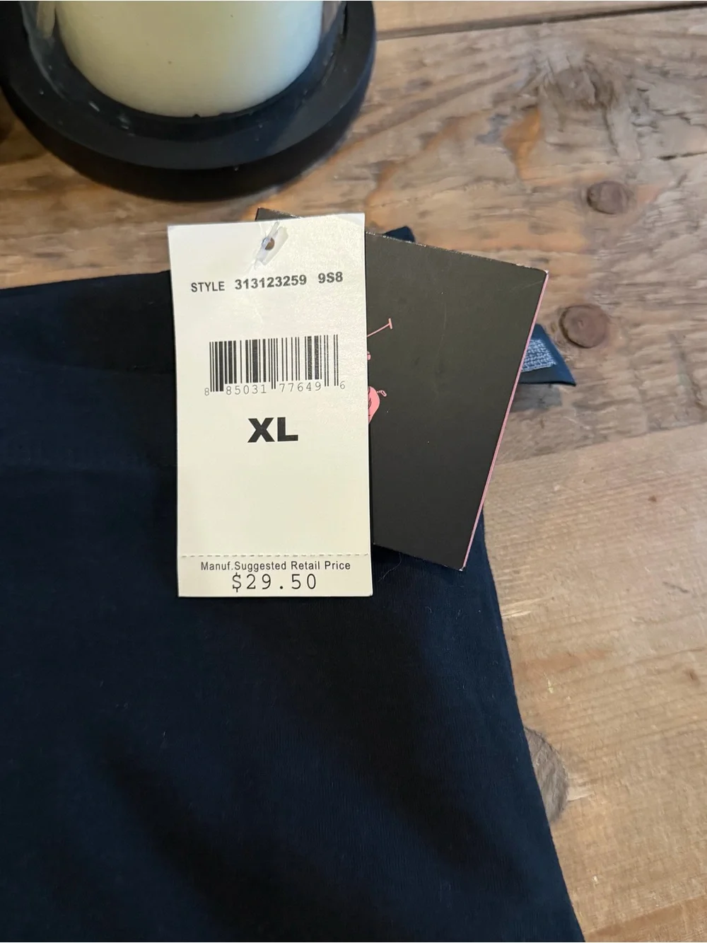 Ralph Lauren Black Leggings with Pink Polo Rider Accent